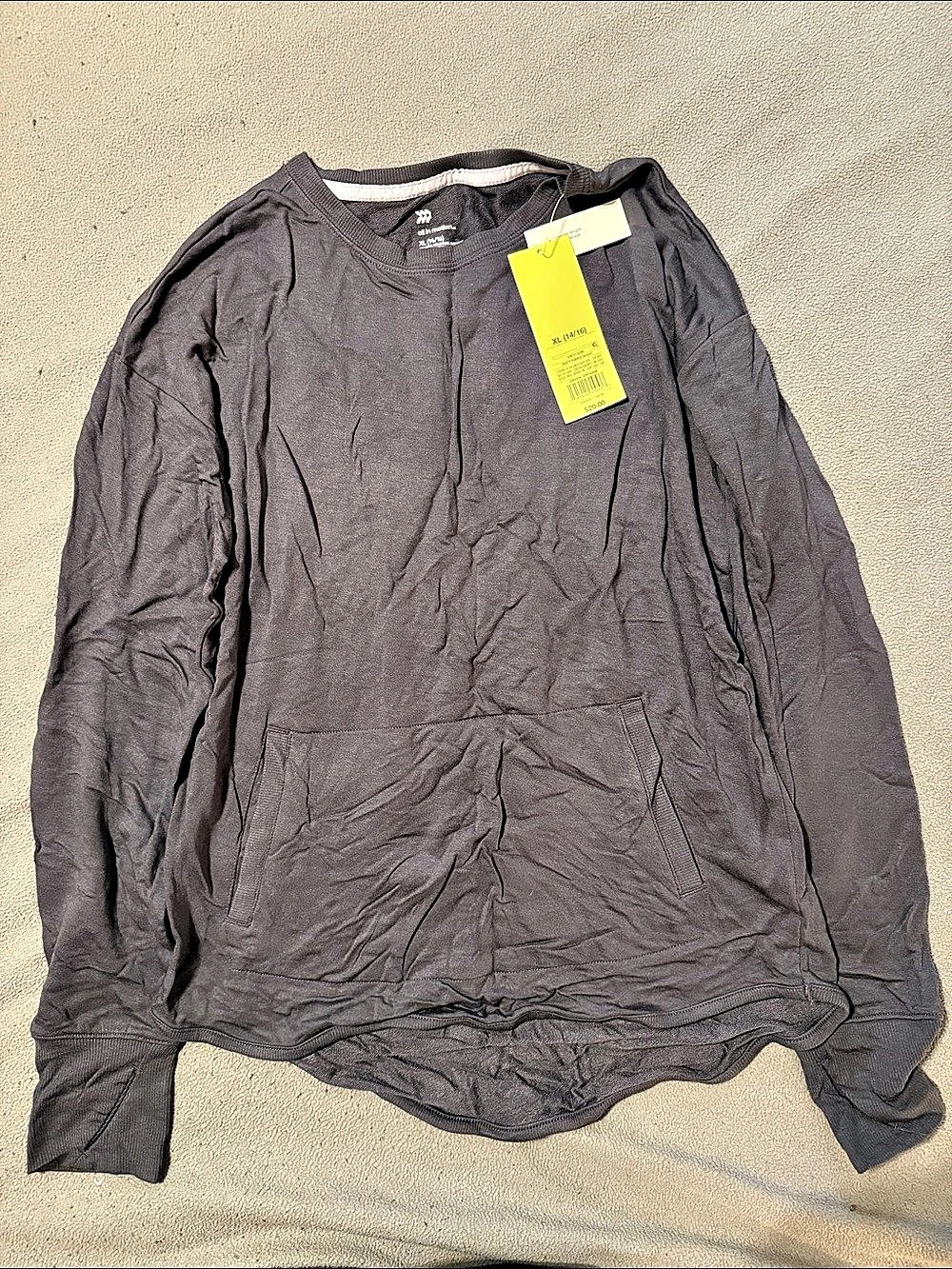 Old Navy Long Sleeve Top in Gray Girls XL (14/16) NWT